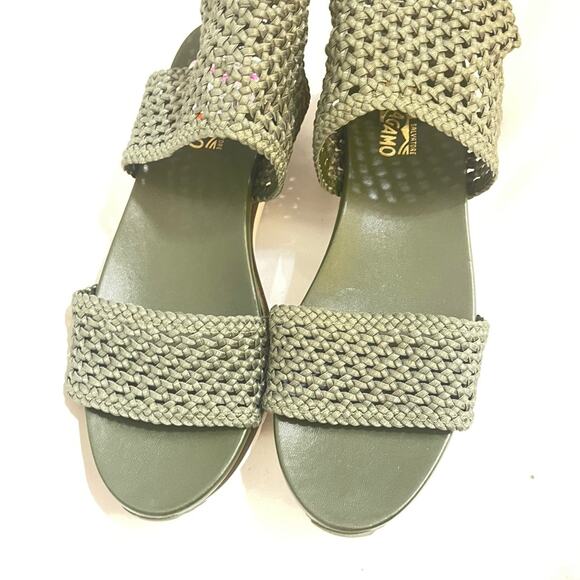 NEW SALVATORE FERRAGAMO Green Edam Braided Sandals - Picture 7 of 9